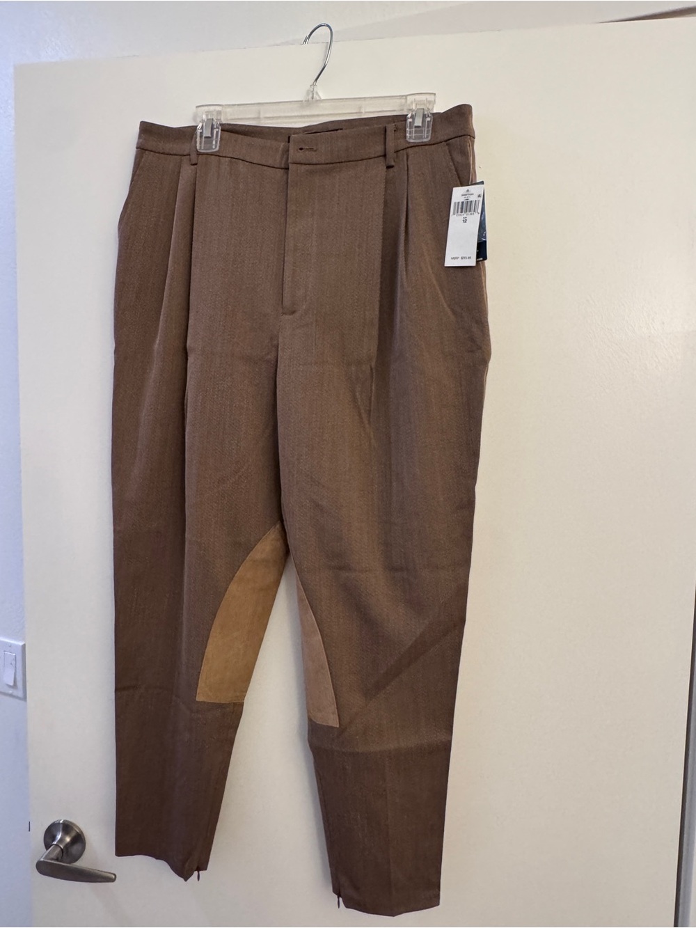 Ralph Lauren Brown Dress Trousers with Suede Knee Panels